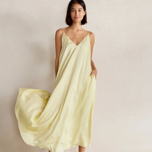 Haven Well Within Silky Maxi Dress Yellow M - Picture 1 of 6
